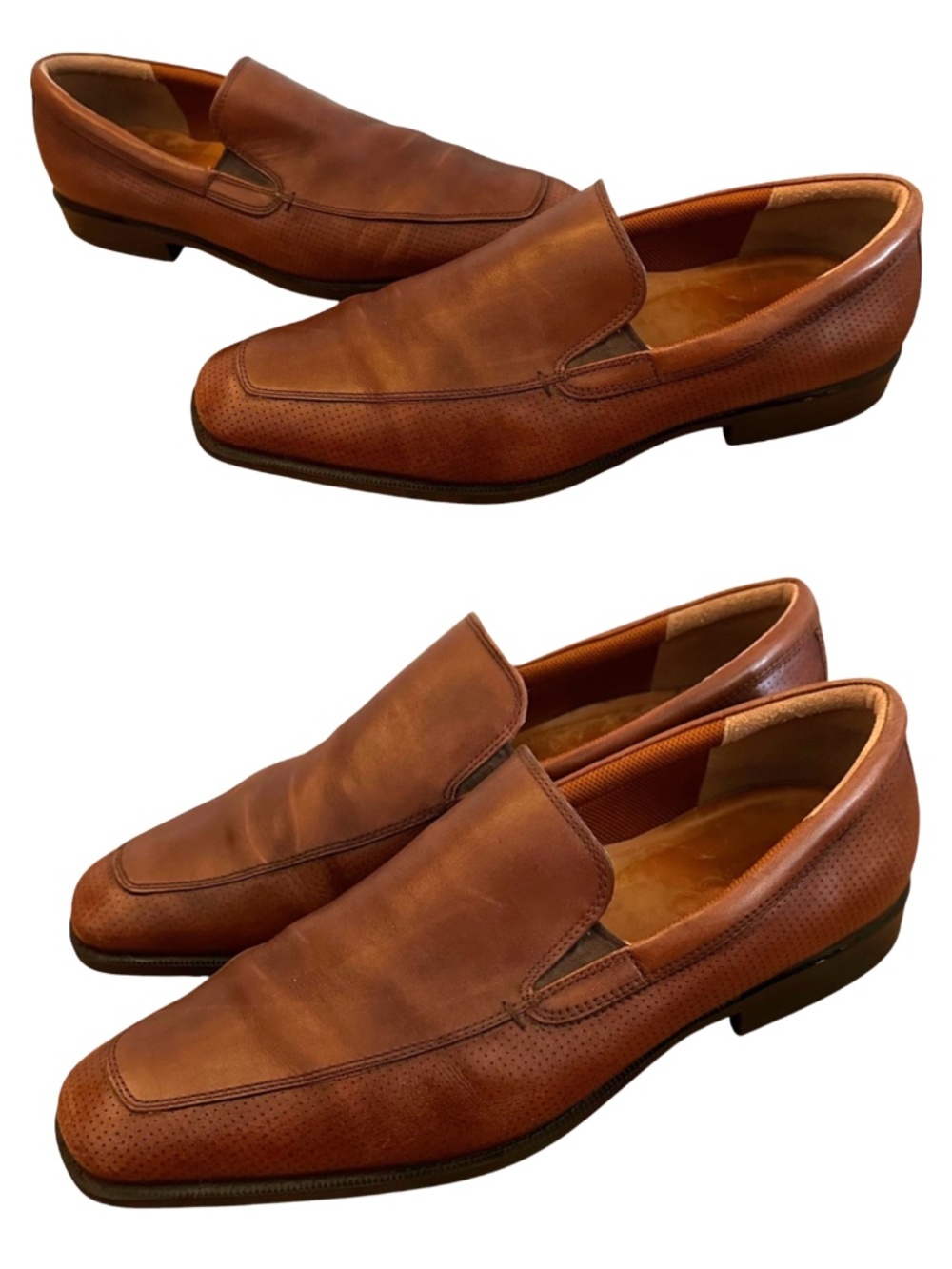 Ecco Dress Casual Shoes Loafers Mens Sz 46 US 12 / 12.5 Brown Leather Slip On